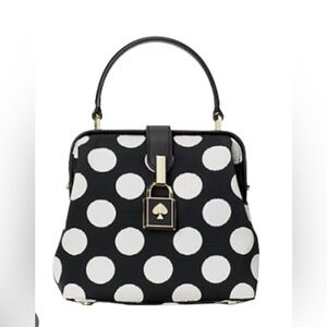 Kate Spade Black & White Polka Dot Remedy Bikini Top Handle Bag